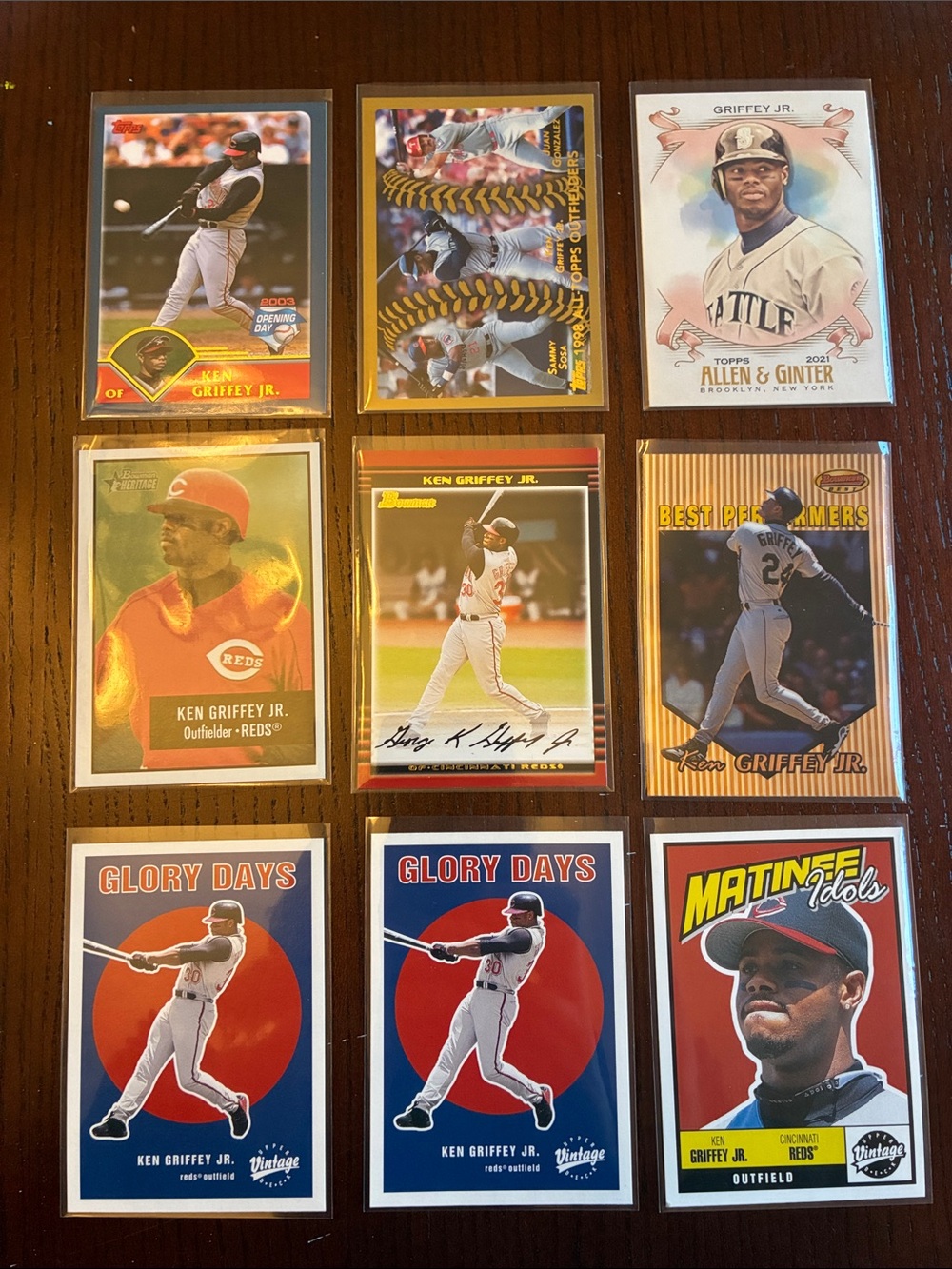 9 Card Ken Griffey Jr Lot